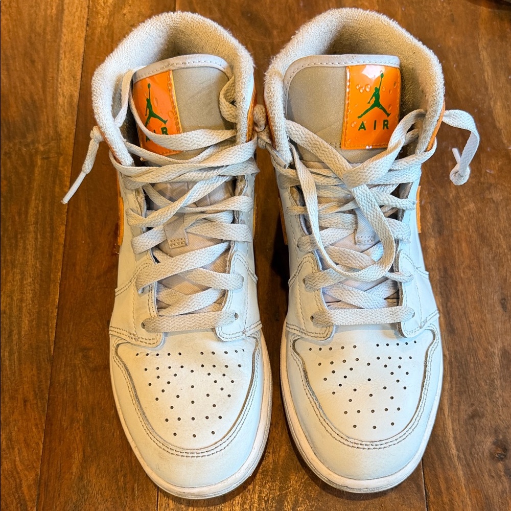 Jordan Kids High-Top Sneakers - White and Orange